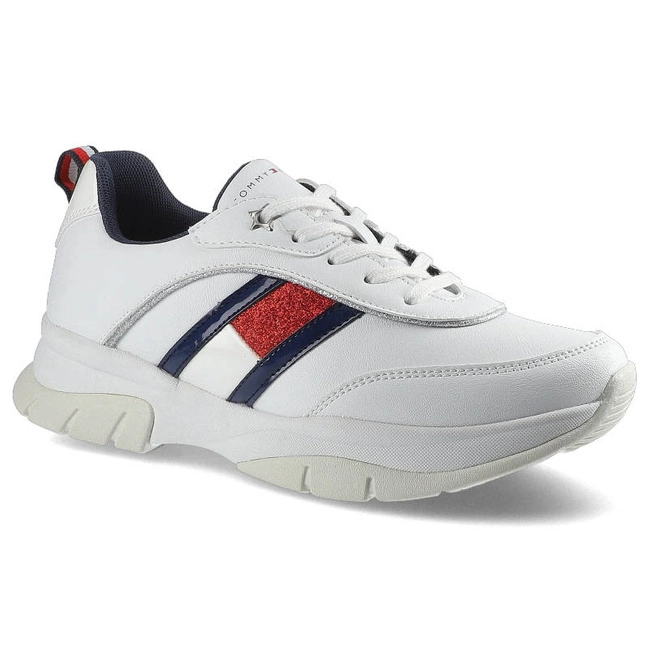 Sneakersy TOMMY HILFIGER - Low Cut Lace-Up T3A4-31180-1023100 White 100